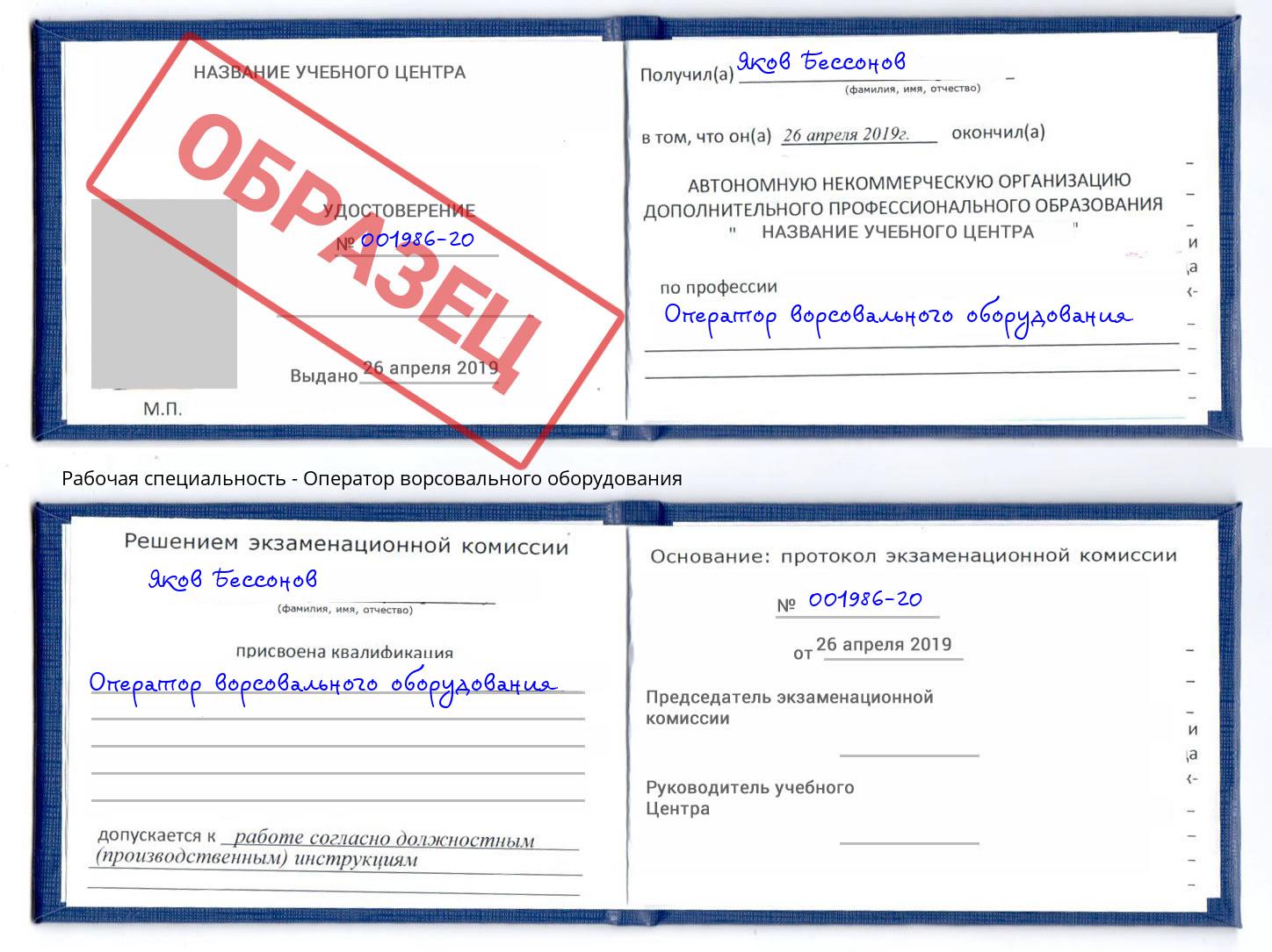 Оператор ворсовального оборудования Беслан