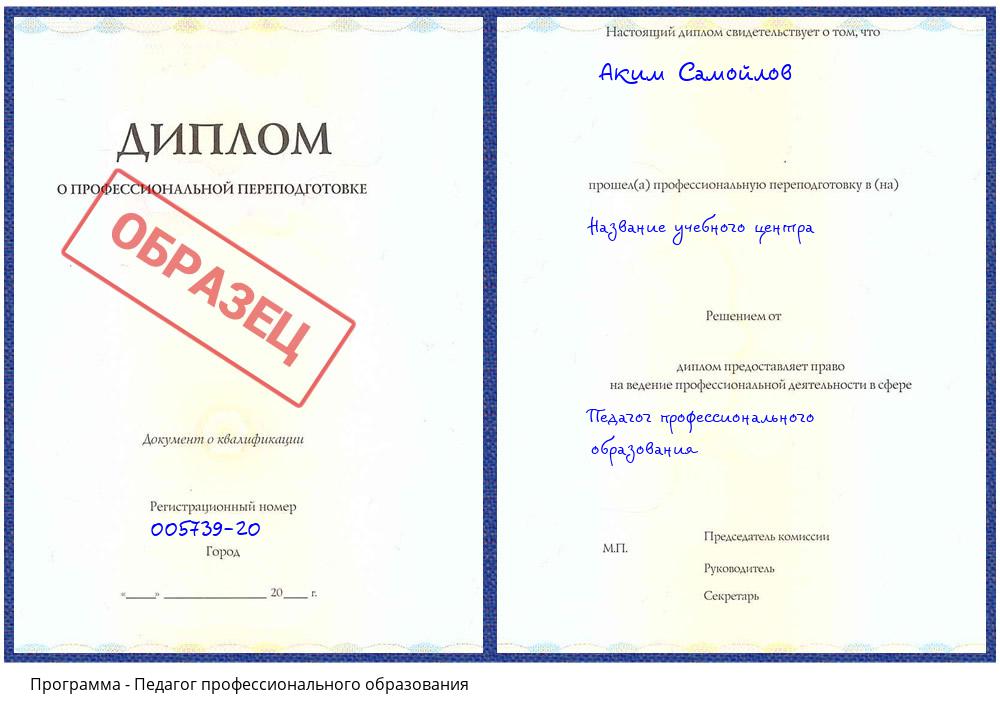 Педагог профессионального образования Беслан