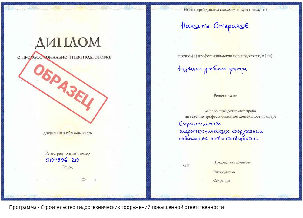 Строительство гидротехнических сооружений повышенной ответственности Беслан